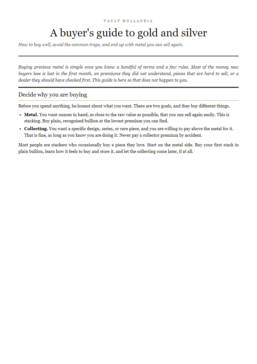Preview of the printed buyer's guide: a plain, ink-friendly page ready to print and keep